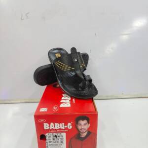 BABU-G- MEN SLIPPER-BLACK<br>5466-(6X9)