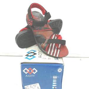 BABU-G-BGN- BOYS SANDAL -BLK.RED<br>A-101-(4X5)