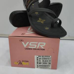 BABU-G-VSR-LADIES SLIPPER-BLACK-<br>CHRISTE-1-(5X8)