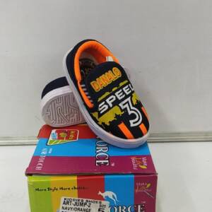 BABU-G-BO FORCE-GIRLS SHOES -NAVY/ORANGE- <br>JUMP-02 (5X10)