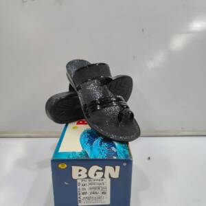 BABU-G- LADIES SLIPPER -SMOKE/BLK<br>PRIYA-44 H-3-(4X7)