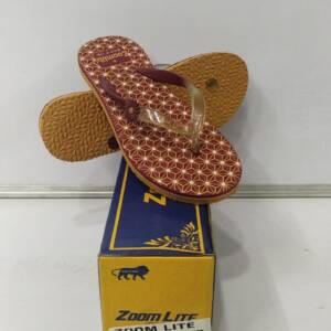 BABU-G-JOOM LITE-LADIES SLIPPER-CHERRY/TAN-<br>ZOOM 505-(4X7)