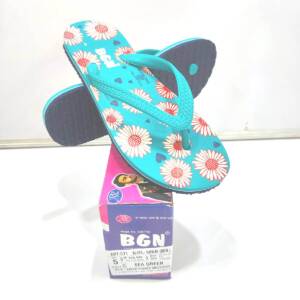 BABU G-VSR-LADIES SLIPPER-SEA.GREEN, RED-<br>ALIYA-071-(5X8)