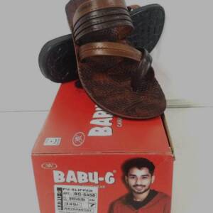 BABU G-MEN SLIPPER-BROWN/BLK<br>BG - 5458-(6X9)