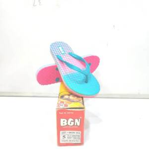 BABU G-VSR-LADIES SLIPPER-C.GEEN/PINK<br>BGN-204-(5X8)