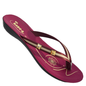 BABU G-LADIES SLIPPER-CHERRY,BLACK-<br>ISHA-(4X7)