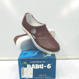 BABU G-MEN PVC SHOES-BRN/WHT<br>TIGER DLX-(6X9)