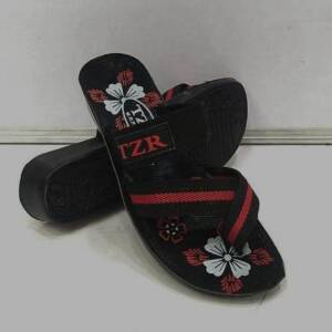 BABU-G-TZR-WOMEN SLIPPER-BLK/RED-<br>RUHI (LOOSE)-(5X8)