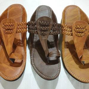 DATA Men Kolhapuri Slipper_101<br>Tan, Brown(7X10)
