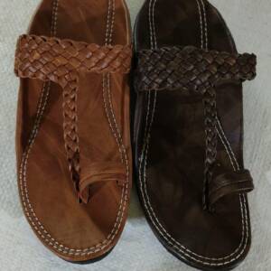 DATA -Men Kolhapuri Slipper-BROWN/D.BROWN <br>DTA-002(7x10)