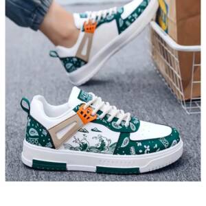 HUKERIO MAN SHOES WHITE GREEN<br> H-001
