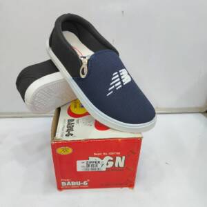 BABU G-BGN-MEN SHOES-BLACK/BLUE<br>ZIPPER-(6X9)