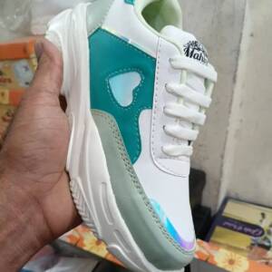 GLOSSY LIFE -WOMEN SPORTS- WHITE/BLUE/GREEN- br>GL-011