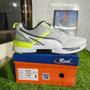 REAL & GLAMOUR- MEN'S SPOTS-L GREY/GREEN <br>PANTHER