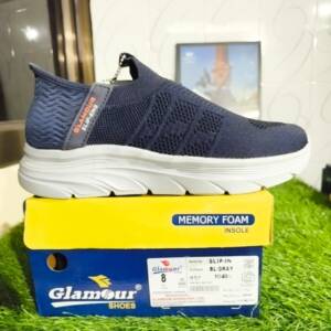 REAL & GLAMOUR- MEN'S SPOTS-BLK/GREY <br>SLIP IN