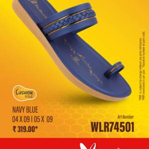 WALKAROO- LADIES SLIPPER-NAVY BLUE- <br>WLR74501