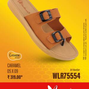 WALKAROO- LADIES SLIPPER-CARAMEL- <br>WLR75554