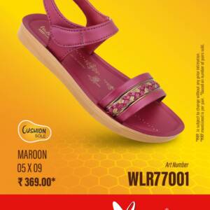 WALKAROO- LADIES SANDAL-MAROON- <br>WLR77001