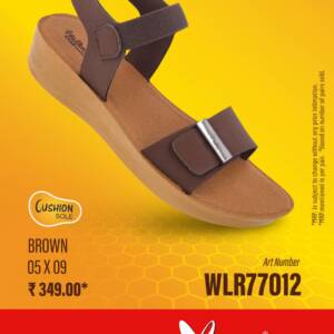 WALKAROO- LADIES SANDAL-BROWN- br>WLR77012