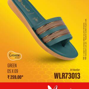 WALKAROO- LADIES SLIPPER-GREEN<br>WLR73013