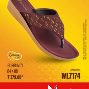 WALKAROO- LADIES SLIPPER-BURGUNDY- <br>WL7174