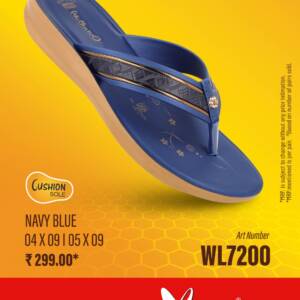 WALKAROO- LADIES SLIPPER-NAVY BLUE- <br>WL7200