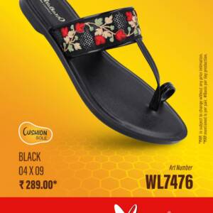WALKAROO- LADIES SLIPPER-BLACK- br>WL7476