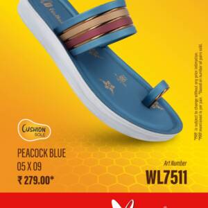 WALKAROO- LADIES SLIPPER-PEACOCK BLUE- br>WL7511