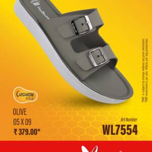 WALKAROO- LADIES SLIPPER-OLIVE- br>WL7554