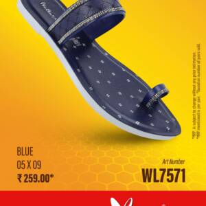 WALKAROO- LADIES SLIPPER-BLUE- br>WL7571