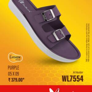 WALKAROO- LADIES SLIPPER-PURPLE- br>WL7554