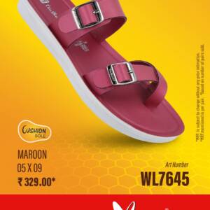 WALKAROO- LADIES SLIPPER- MAROON- <br>WL7645