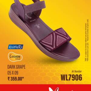 WALKAROO- LADIES SANDAL-DARK GRAPE- <br>WL7906