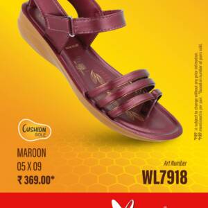 WALKAROO- LADIES SANDAL-MAROON- br>WL7918