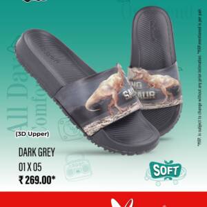 WALKAROO- BOYS SLIPPER DARK GREY br> WC8813_1X5