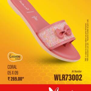 WALKAROO- LADIES SLIPPER-CORAL- br>WLR73002