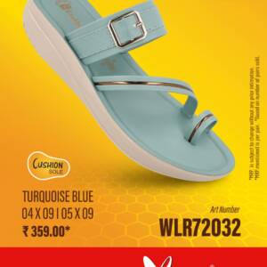WALKAROO- LADIES SLIPPER-TURQUOISE BLUE- br>WLR72032