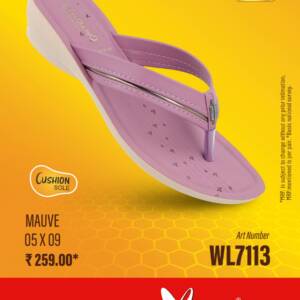 WALKAROO- LADIES SLIPPER-MAUVE- br>WL7113