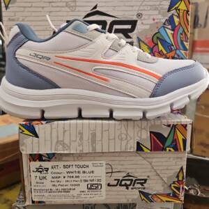 JQR-MEN'S SPORTS-WHT/BLU-<br>SOFT TOUCH