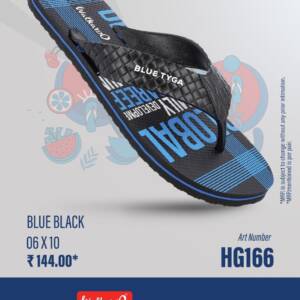WALKAROO MEN SLIPPER BLUE BLACK <br>HG166 (6X10)
