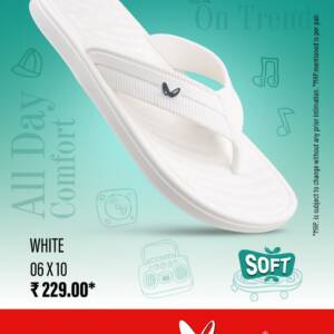 WALKAROO MEN SLIPPER WC8725 <br> WHITE (6X10)