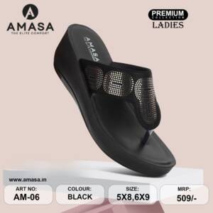 AMASA-WOMEN SLIPPER-BLACK-<br> AM-06