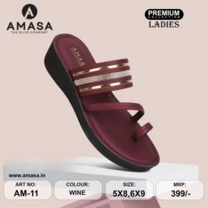 AMASA-WOMEN SLIPPER-WINE-<br> AM-11