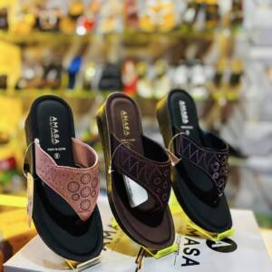 AMASA-WOMEN SLIPPER-BRN/PCH/BLK-<br> AM-20