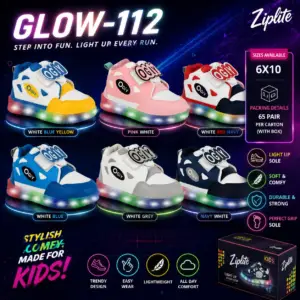 ZIPLITE -KIDS SHOES<br>GLOW-112