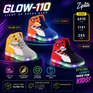 ZIPLITE -KIDS SHOES<br>GLOW-110