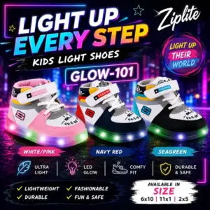 ZIPLITE -KIDS SHOES<br>GLOW-101