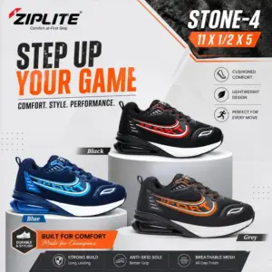 ZIPLITE -KIDS SHOES<br>STONE-4
