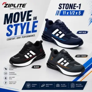 ZIPLITE -KIDS SHOES<br>STONE-1